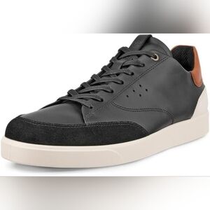 NEW Leather ECCO STREET LITE COURT Black Men's Sneakers Size 11-11.5